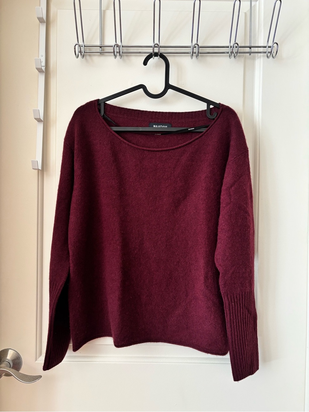 NAADAM Cashmere Boatneck Sweater in Merlot